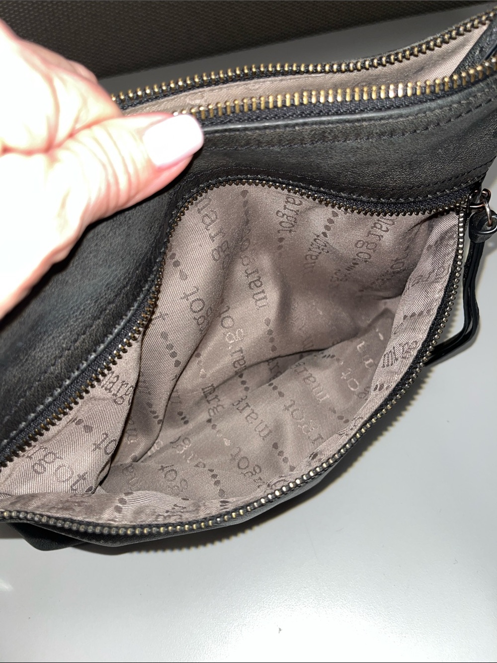 margot Black Leather Crossbody Bag with Zip Pockets - Picture 13 of 16